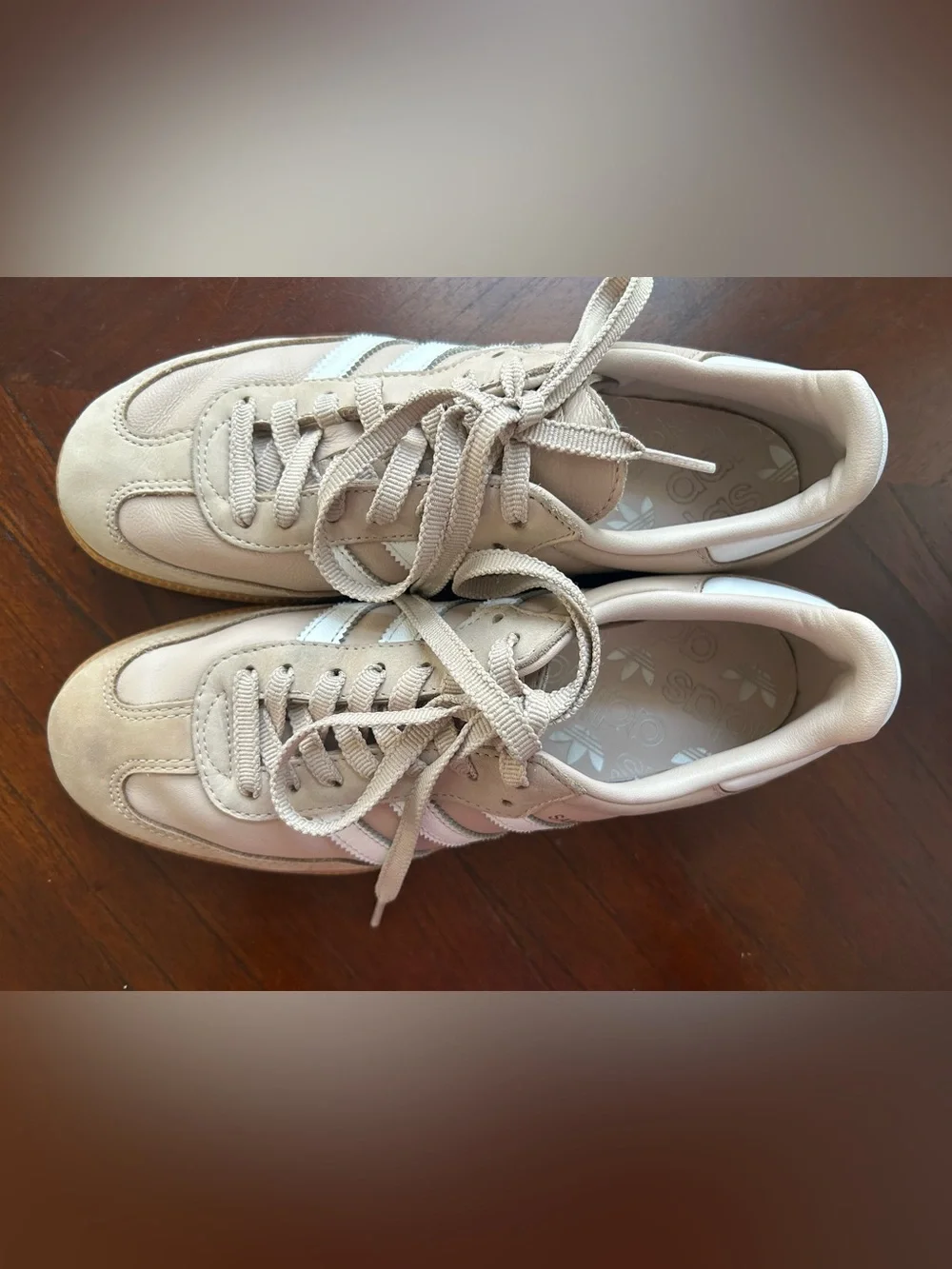 adidas Samba Women's Beige and White Retro Sneakers size 8